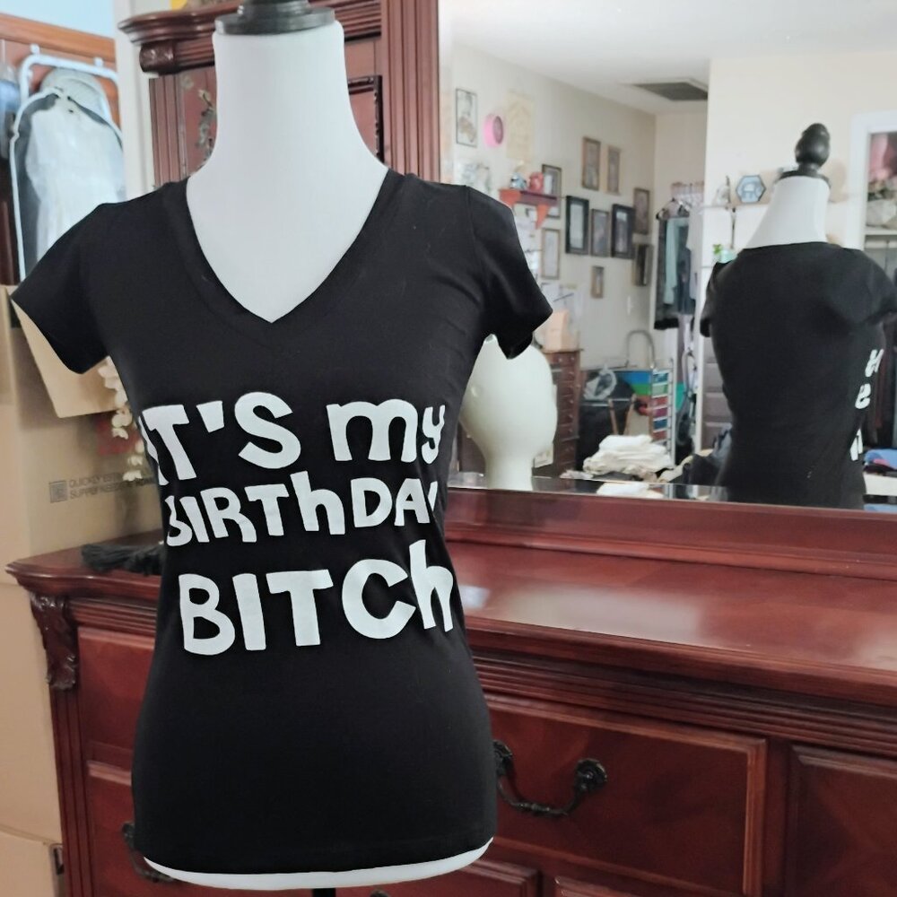 Black Short Sleeve Cotton Tees with Printing on front